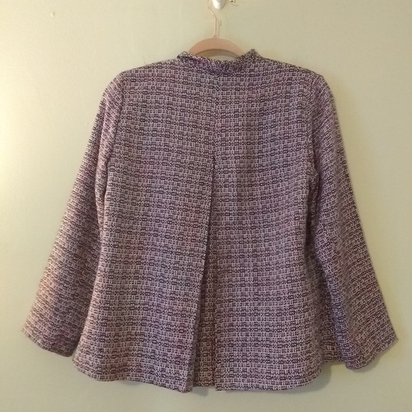 Sag Harbor Vintage Pink Tweed One Button Blazer Jacket Size 6 Petite - Picture 4 of 12